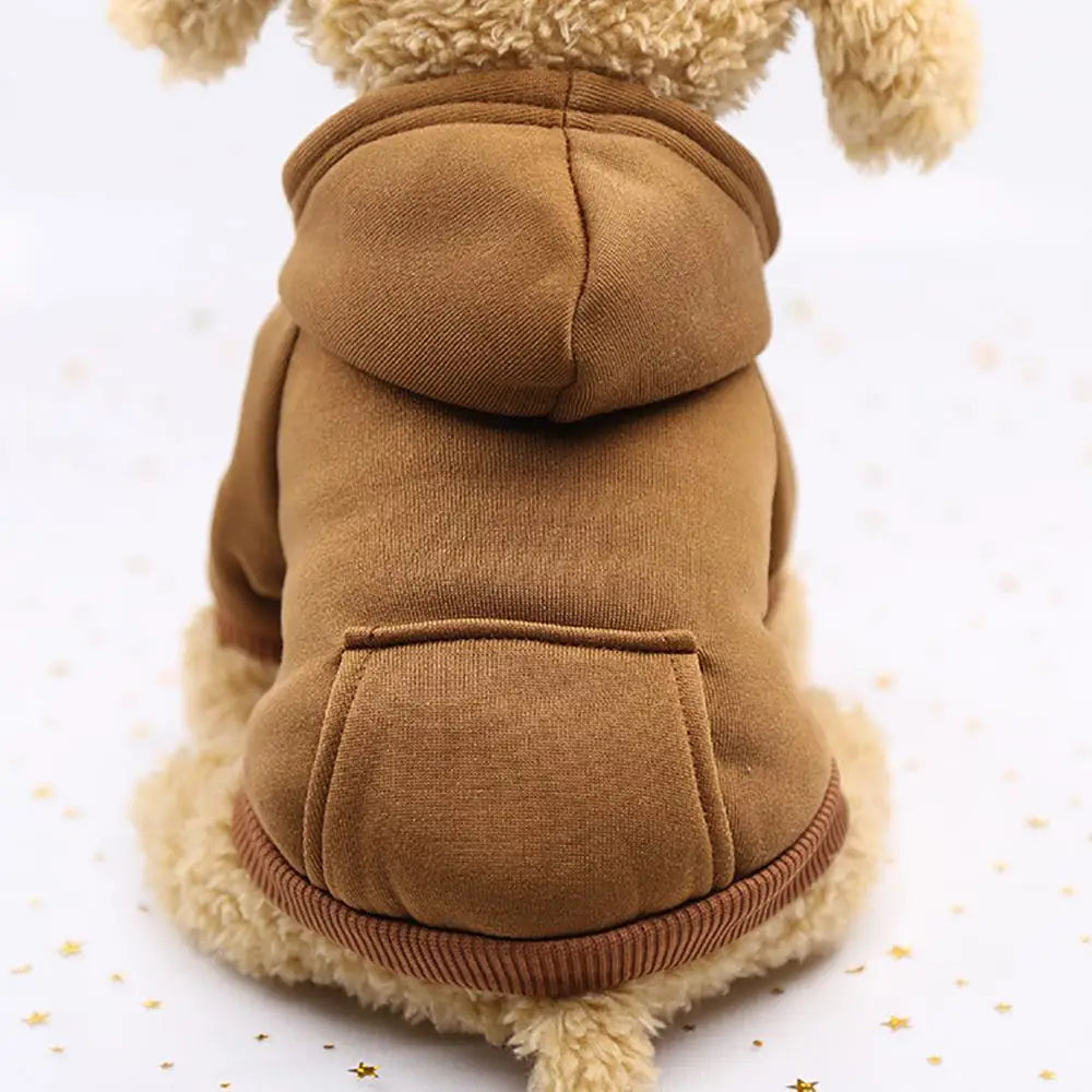 Hooded Pet Sweatshirt – Two-Legged Autumn/Winter Outfit for Cats & Small Dogs