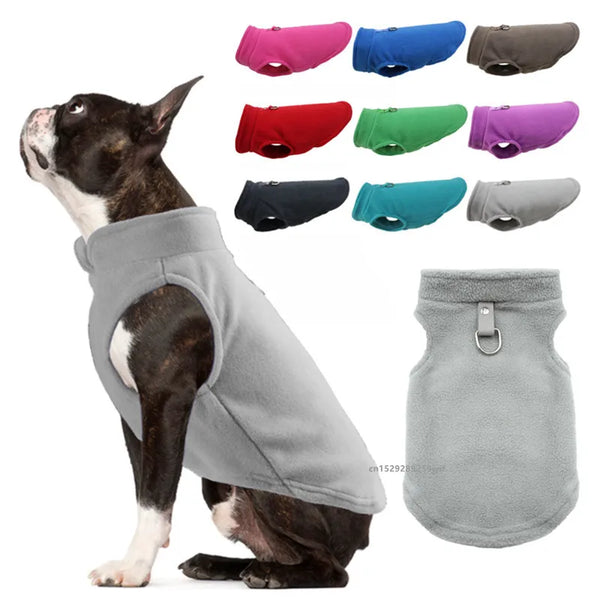 Winter Pet Jacket with D-Ring – Warm Vest Coat for Small Dogs & Cats