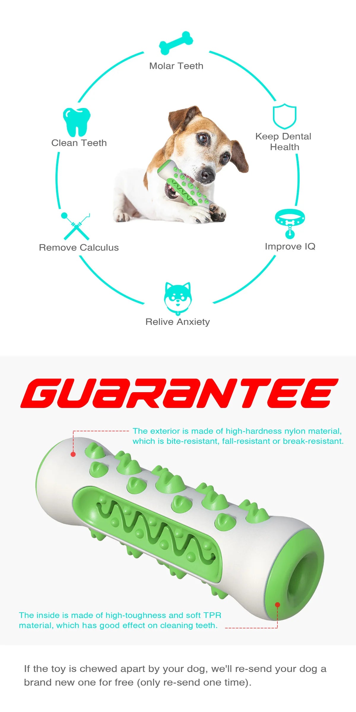 Dog Teething Toothbrush Chew Toy – Molar Cleaning Stick