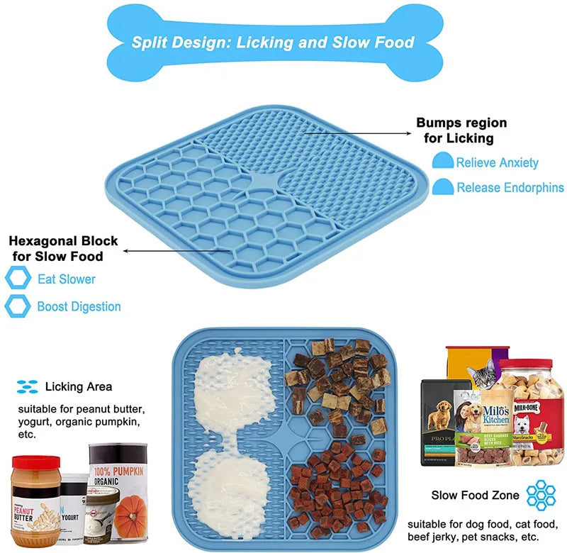Slow Feeder Bowl with Suction Cup – Small Silicone Food Mat for Cats & Pets Under 3kg