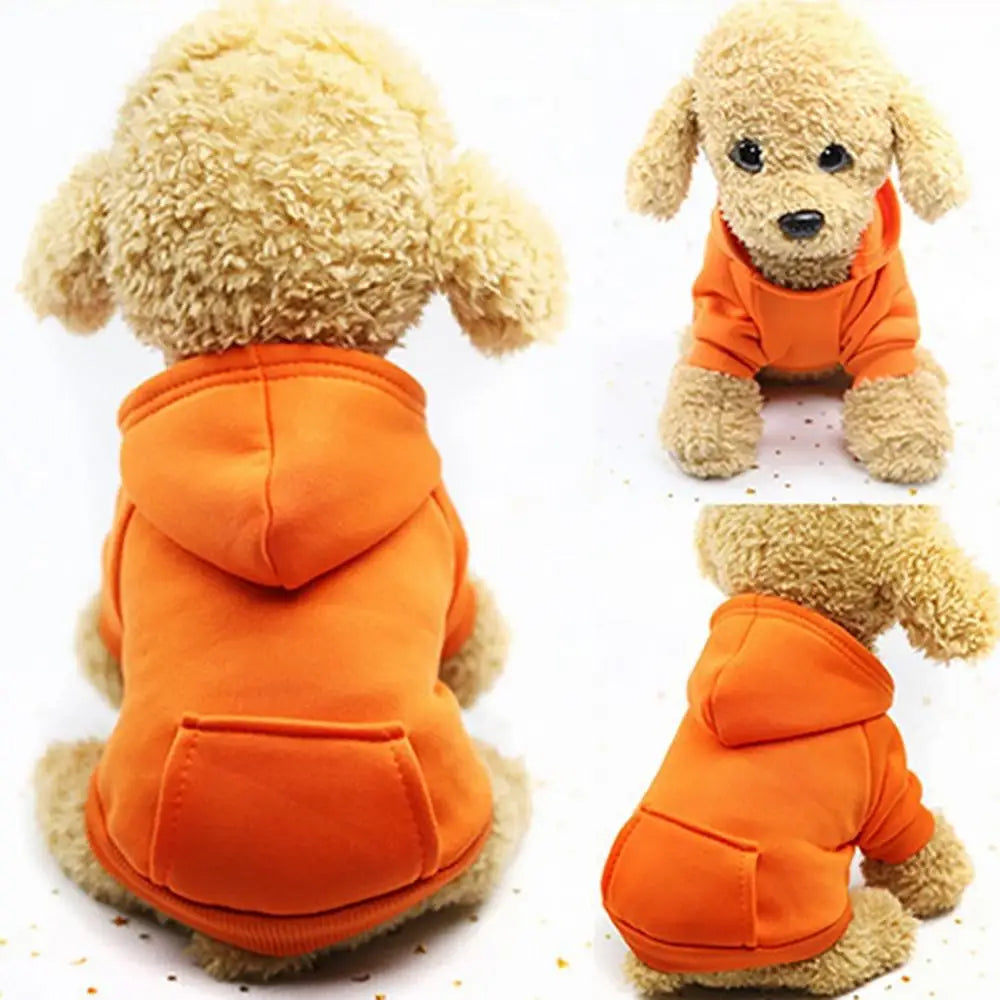Hooded Pet Sweatshirt – Two-Legged Autumn/Winter Outfit for Cats & Small Dogs