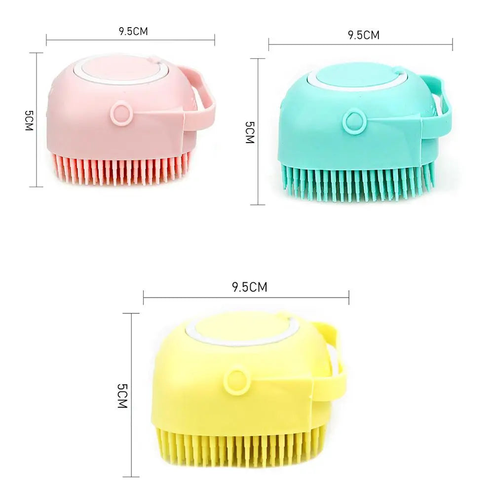 Pet Shampoo Brush – 80ml Silicone Grooming Scrubber for Dogs & Cats