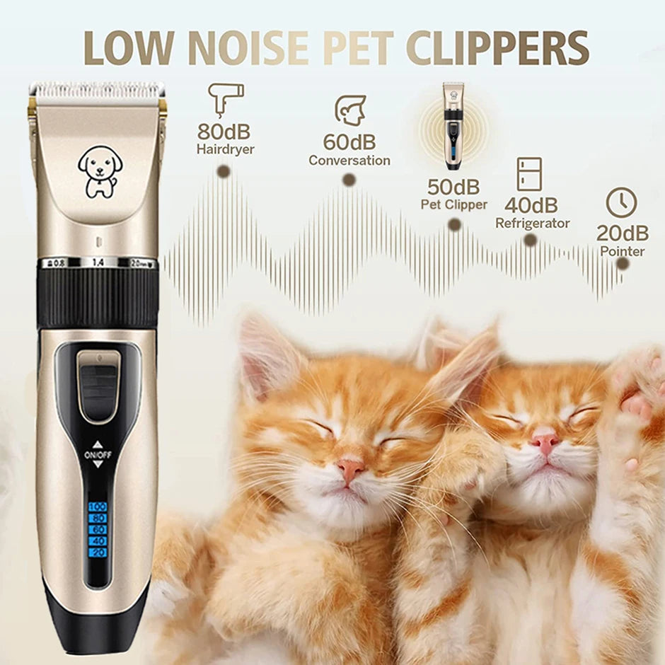 Professional All-Metal Pet Hair Clipper – Rechargeable Low-Noise Dog & Cat Grooming Trimmer