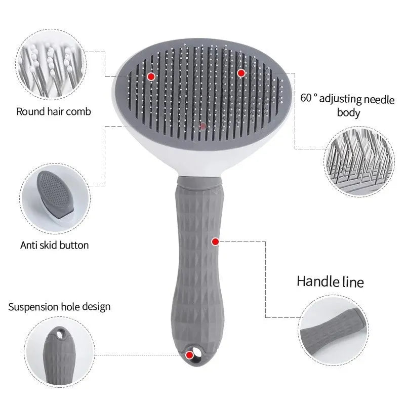 Pet Hair Remover Brush – Grooming Comb for Dogs, Cats, Puppies & Kittens