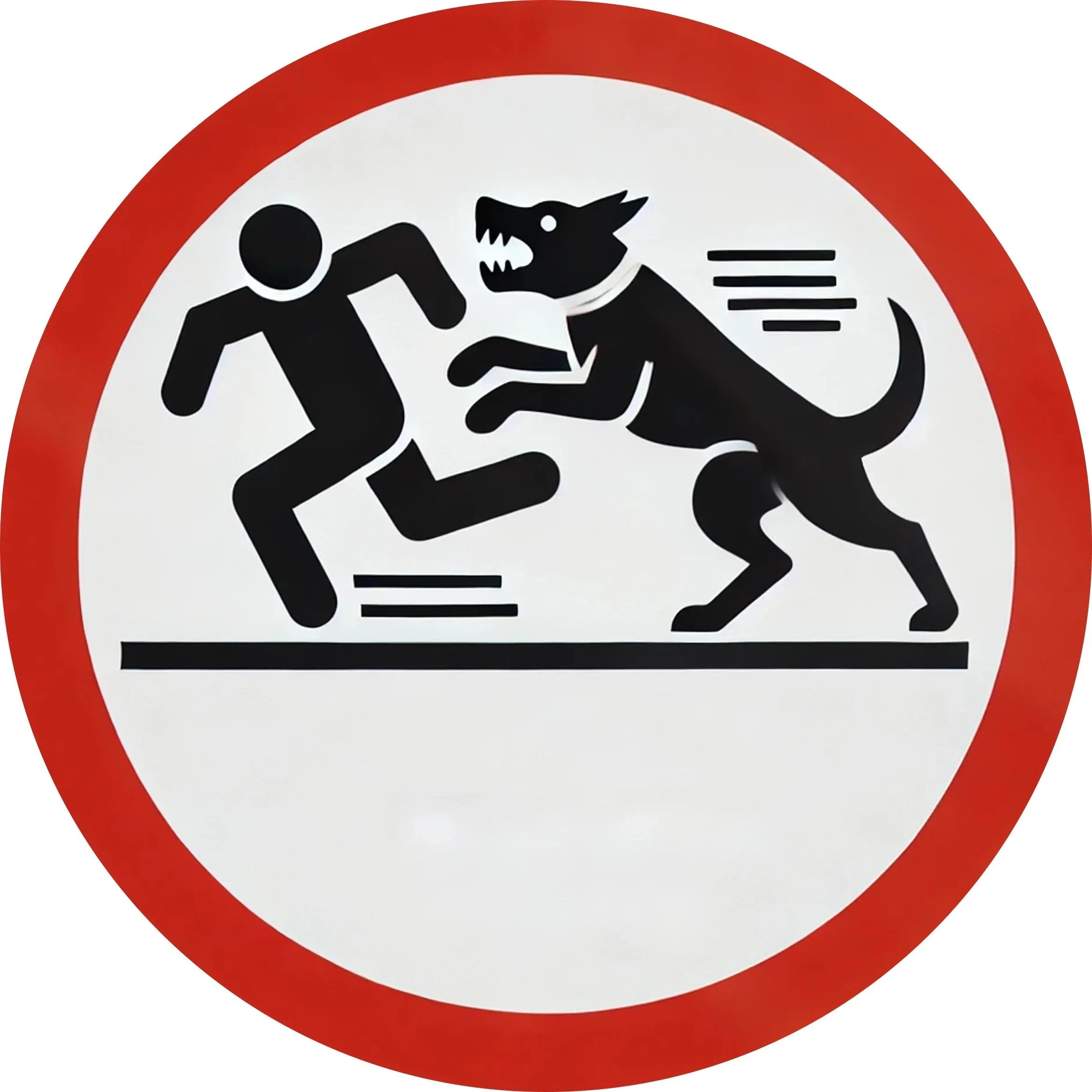 Round Dog Warning Sign – Waterproof & Durable Wall Decor