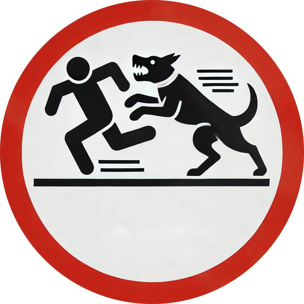 Round Dog Warning Sign – Waterproof & Durable Wall Decor