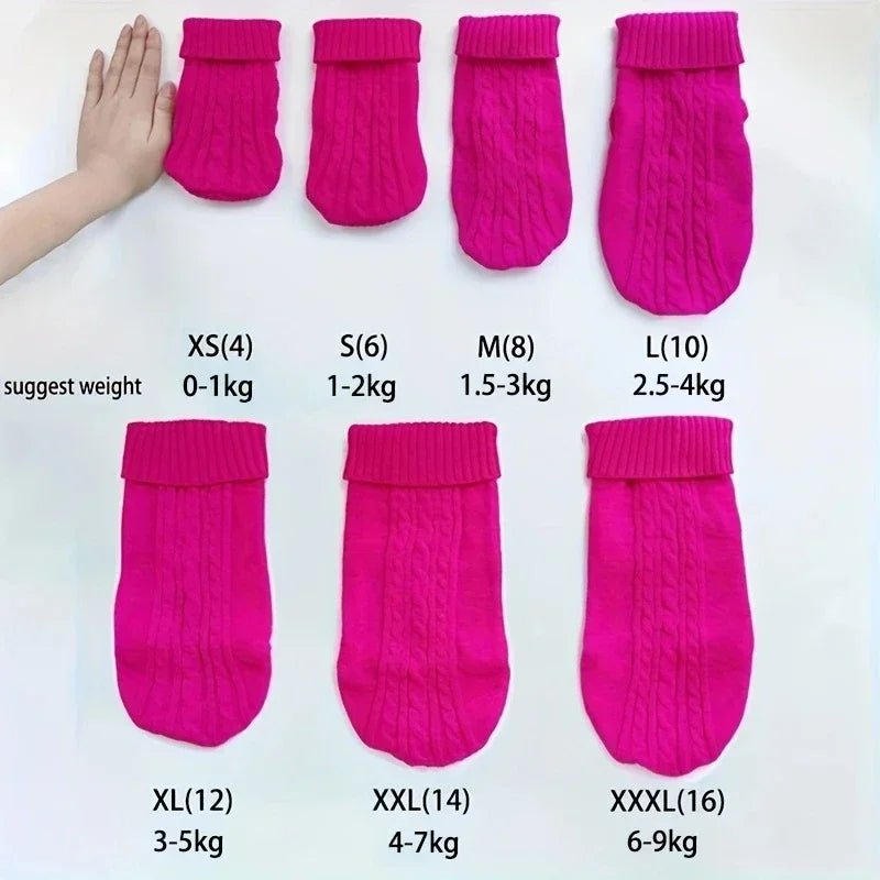 Knitted Dog Sweater – Warm Winter Pet Clothes for Small & Medium Dogs