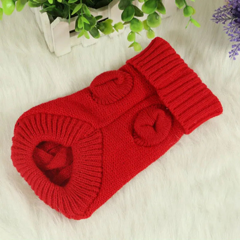 Knitted Dog Sweater – Warm Winter Pet Clothes for Small & Medium Dogs
