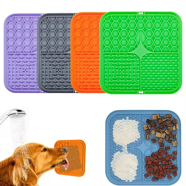 Silicone Pet Licking Pad – Suction Slow Feeder Plate for Dogs & Cats