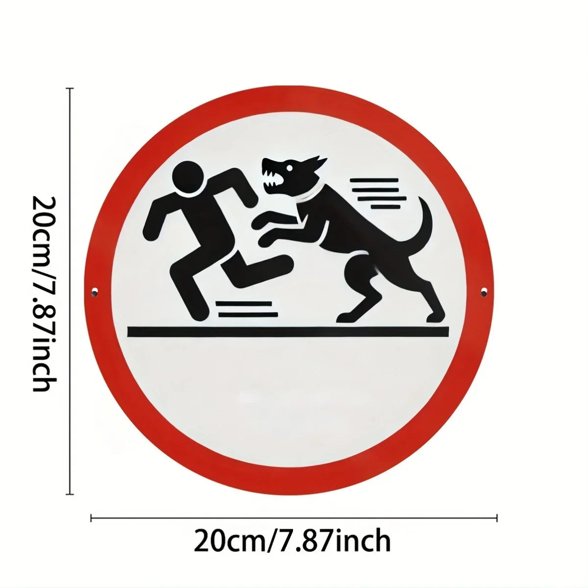 Round Dog Warning Sign – Waterproof & Durable Wall Decor