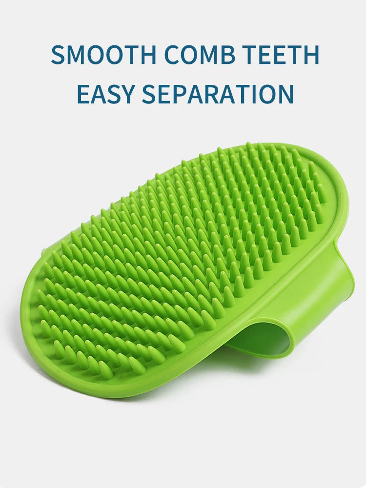 1PC Soft Rubber Pet Bath Brush – Grooming & Massage Glove for Dogs & Cats