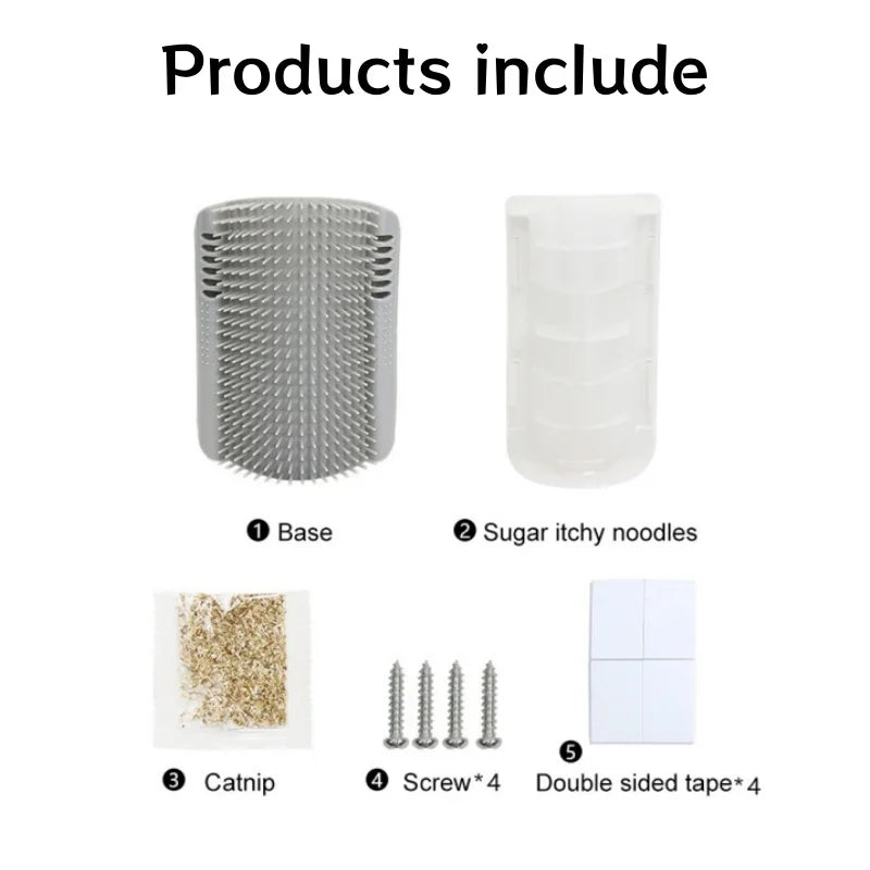 Cat Self-Grooming Massage Brush – Wall Corner Hair Remover Comb