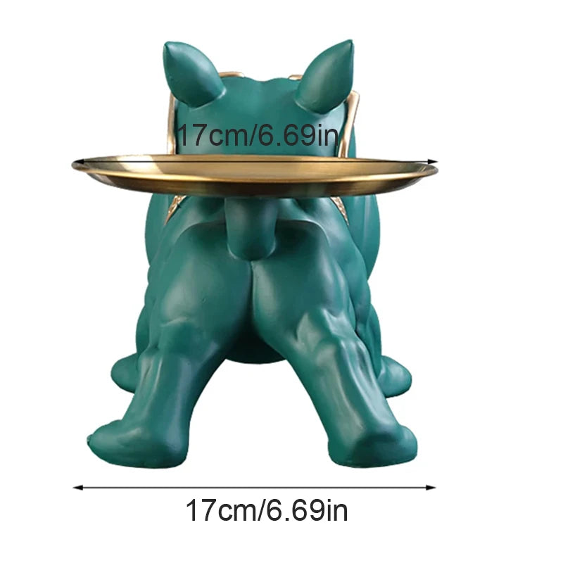 30cm Bulldog Figurine Storage Box – Resin Dog Sculpture for Home Decor