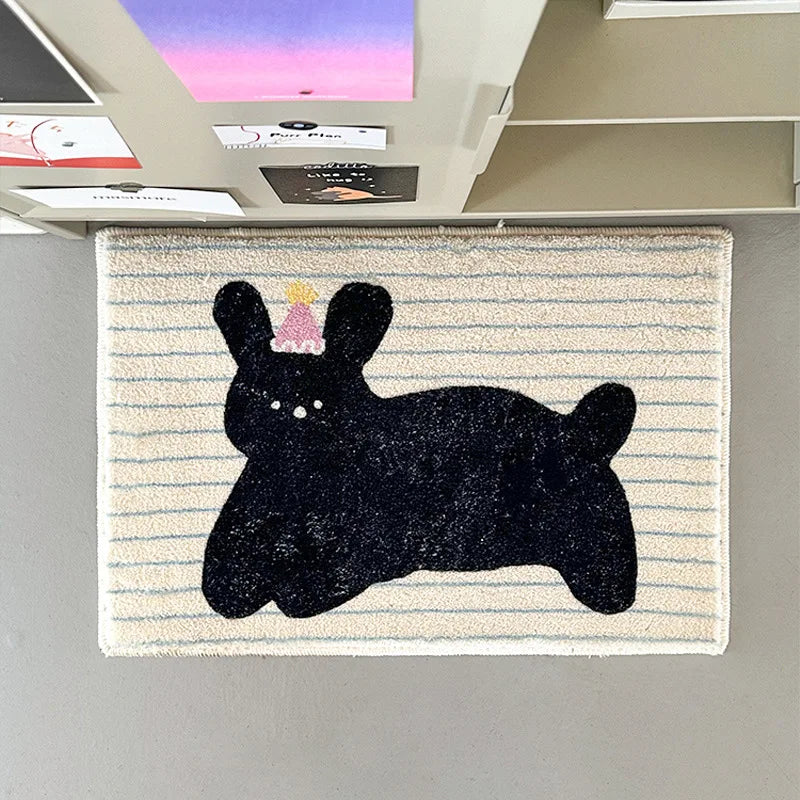 VIKAMA Korean Style Dog Print Non-Slip Absorbent Floor Mat