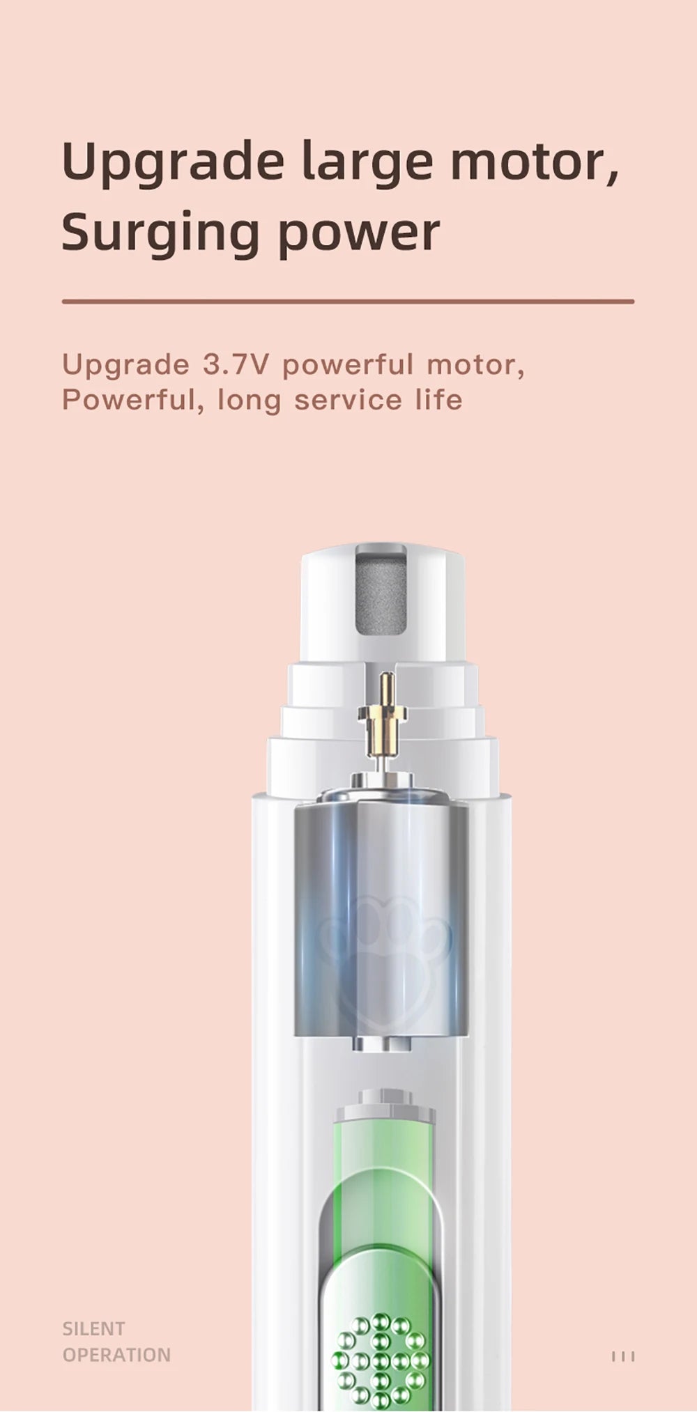 USB Electric Pet Nail Grinder with LED – Cat & Dog Nail Trimmer