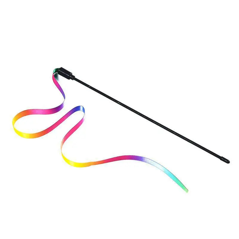 Rainbow Cat Teaser Wand – Interactive Toy for Kittens & Cats