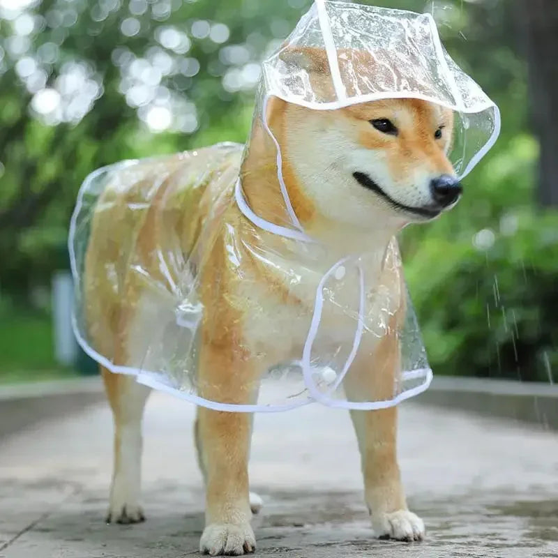 Transparent Pet Raincoat – Waterproof Hooded Jacket for Small Dogs & Puppies