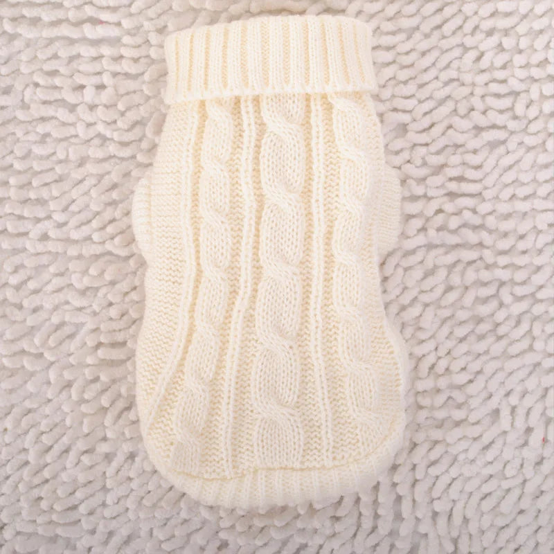 Knitted Dog Sweater – Warm Winter Pet Clothes for Small & Medium Dogs