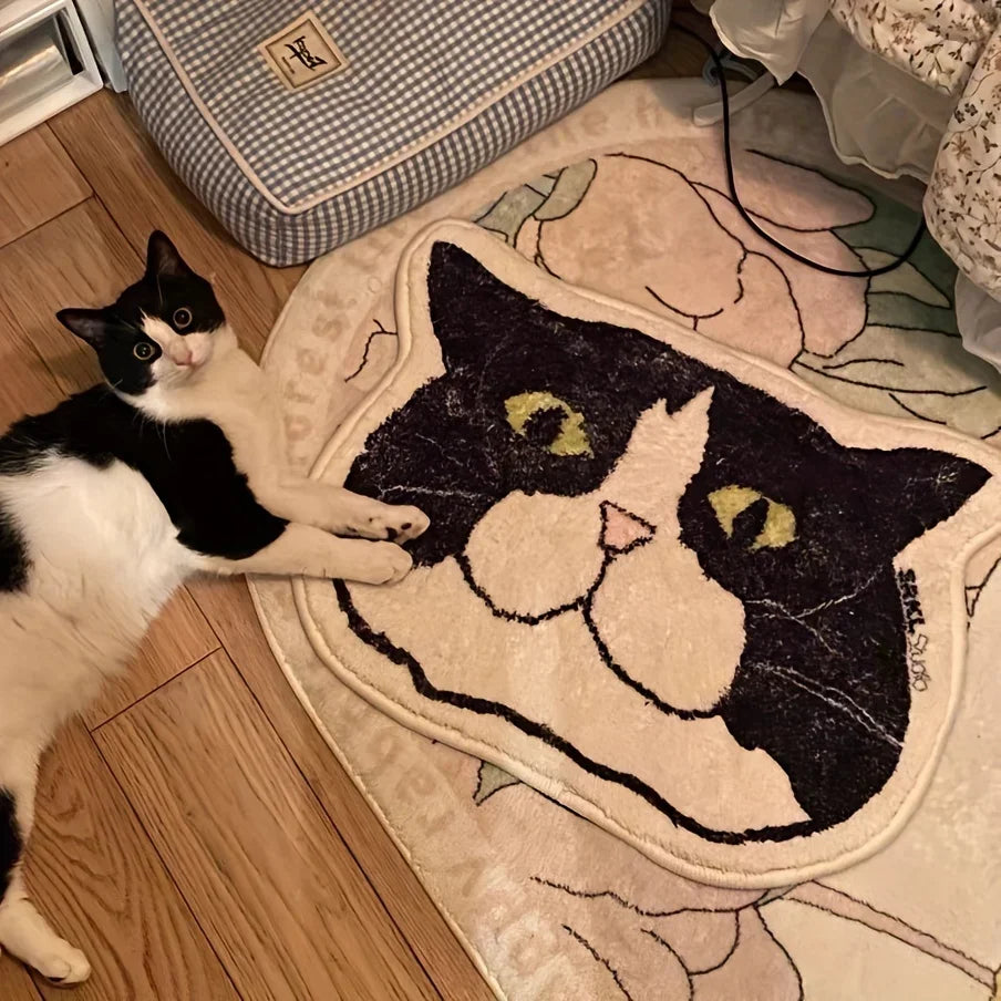Non-Slip Waterproof Cat Floor Mat – Stain-Resistant Home Decor Rug