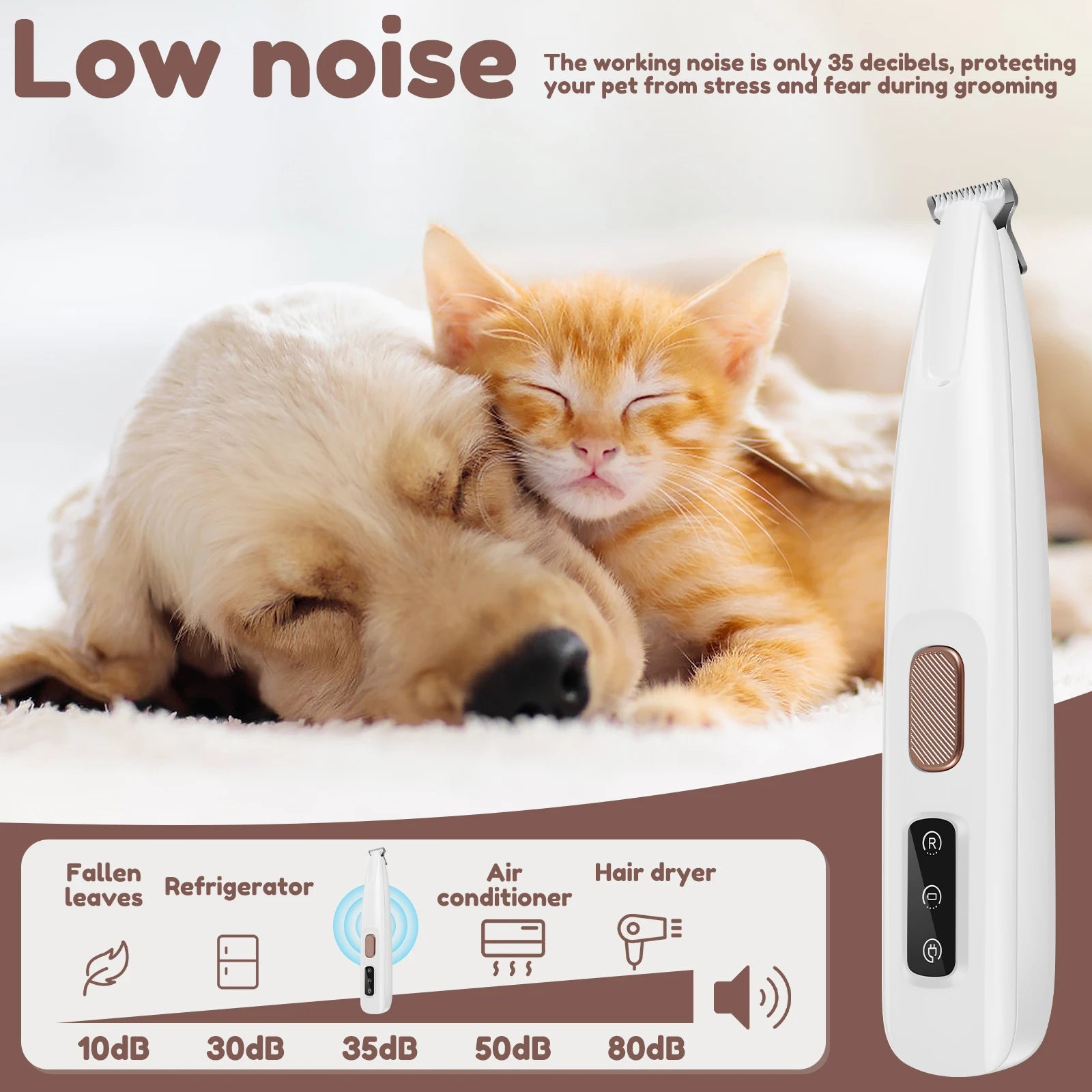 Rechargeable Pet Paw Trimmer – Waterproof Dog Hair Clipper with LED Display