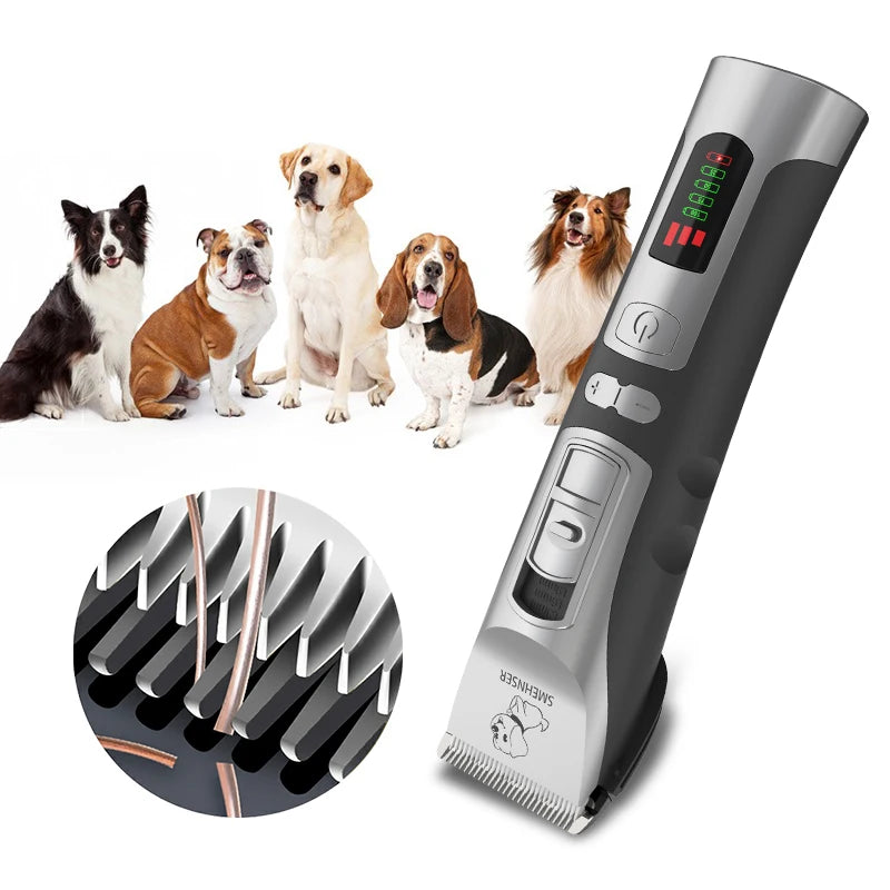 High-Power Smart Dog Clippers – Rechargeable Pet Grooming Trimmer with Detachable Blade
