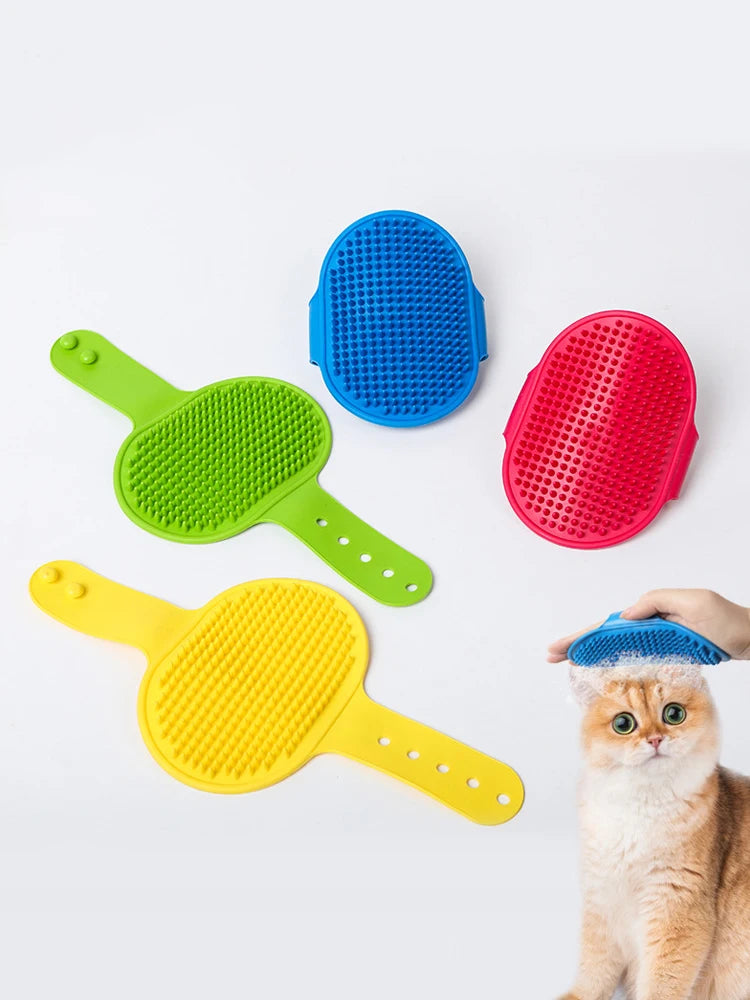 1PC Soft Rubber Pet Bath Brush – Grooming & Massage Glove for Dogs & Cats