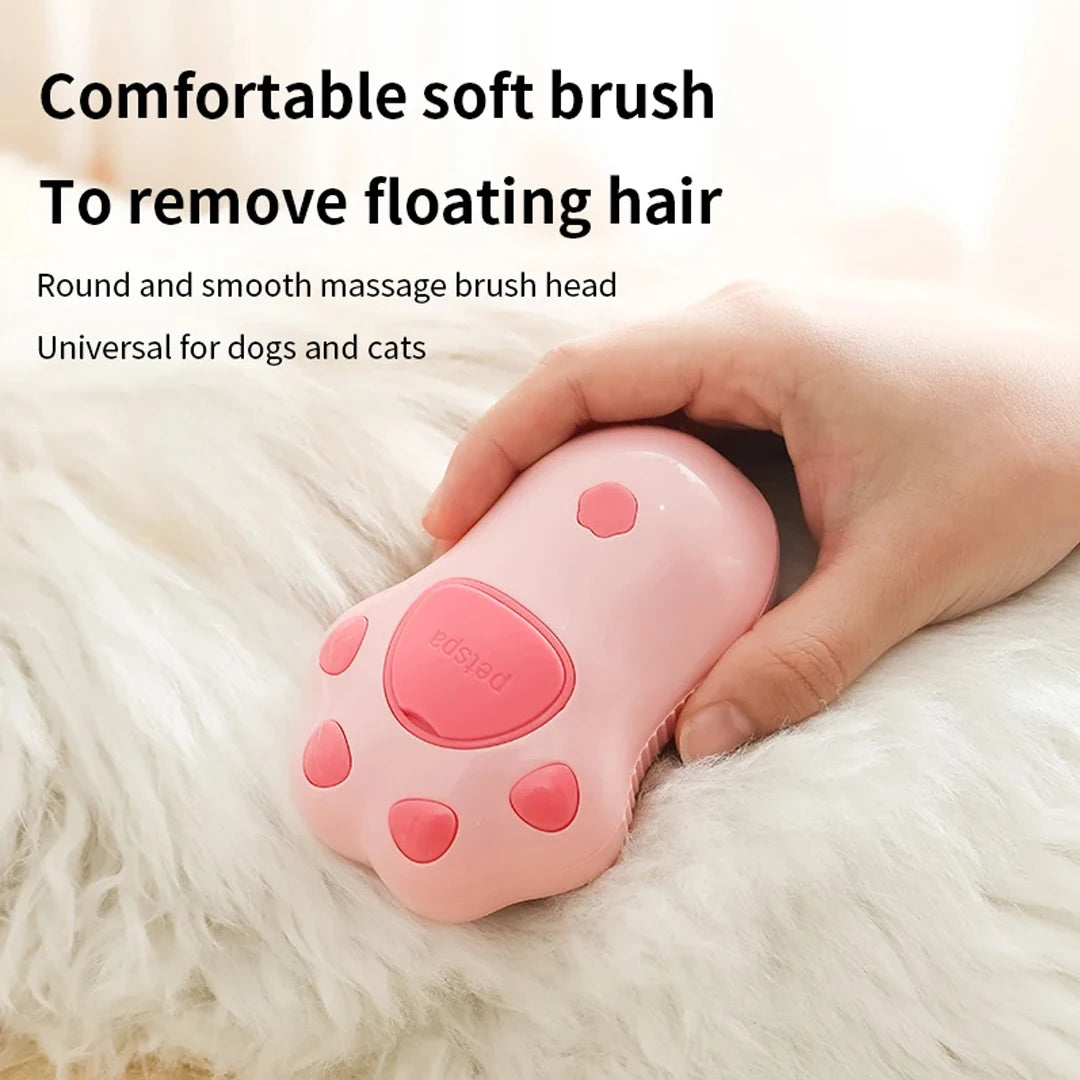3-in-1 Electric Pet Steam Brush – Grooming, Massage & Hair Removal for Cats & Dogs